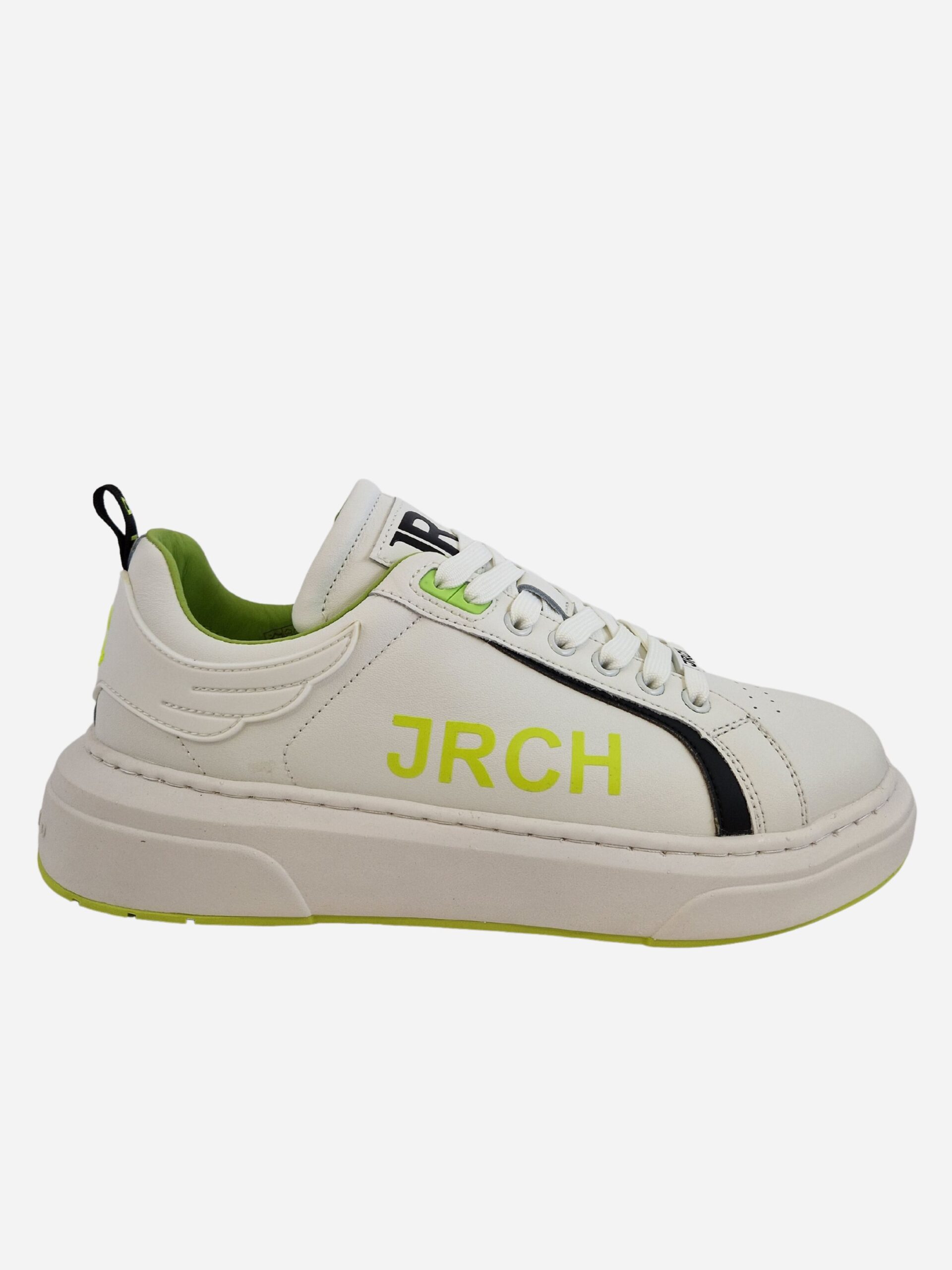 richmond sneakers bianco e verde fluo
