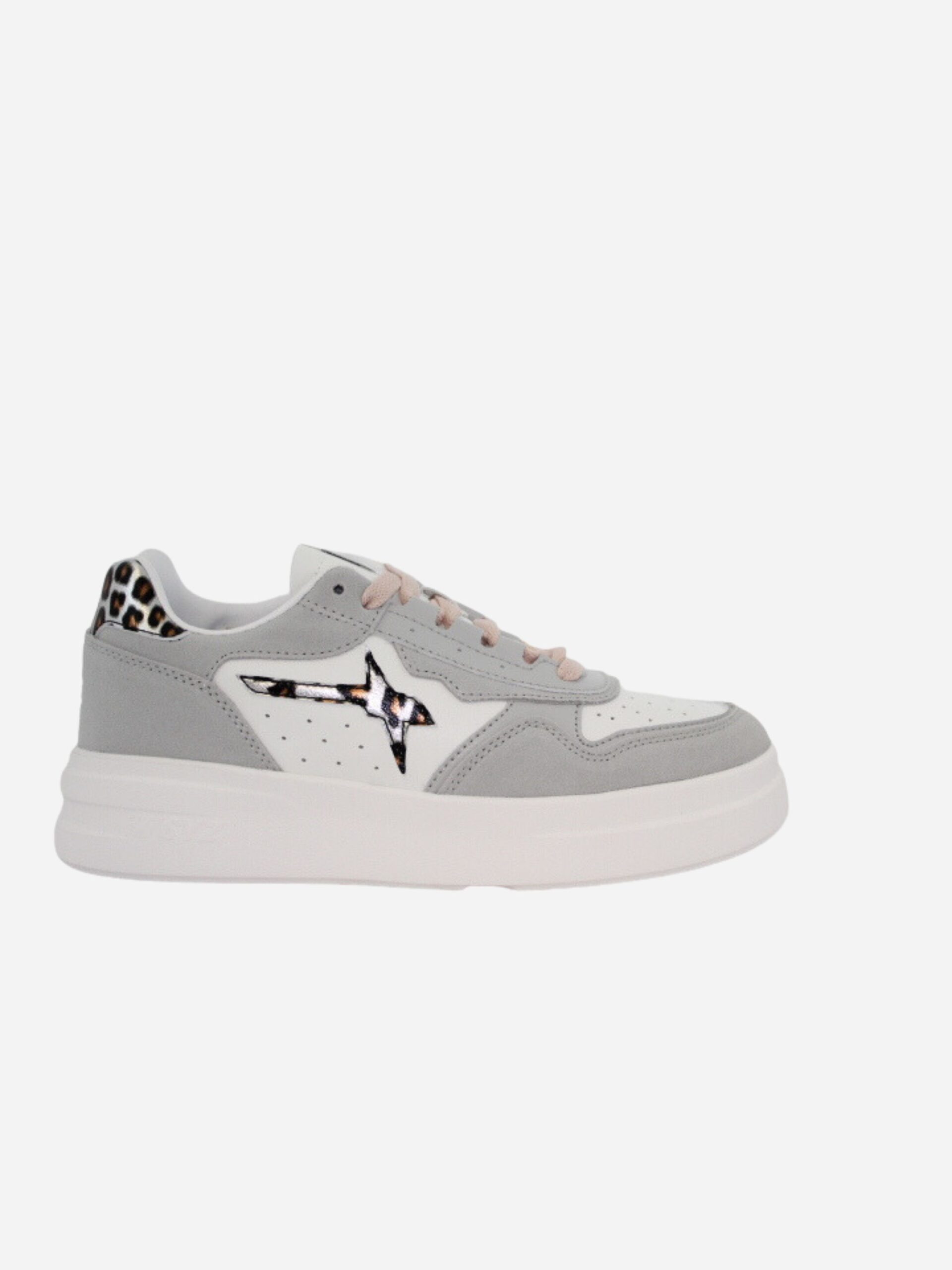 sneakers w6yz bianco e grigio animalier